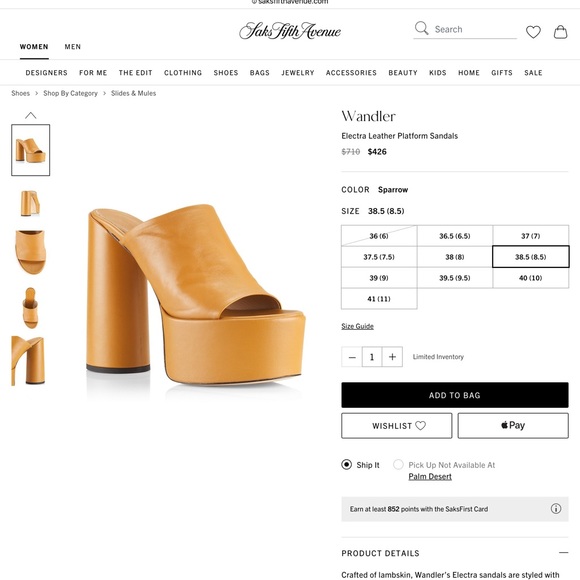 NIB WANDLER Electra Leather Slides Platform Sandals Brown - Picture 13 of 13